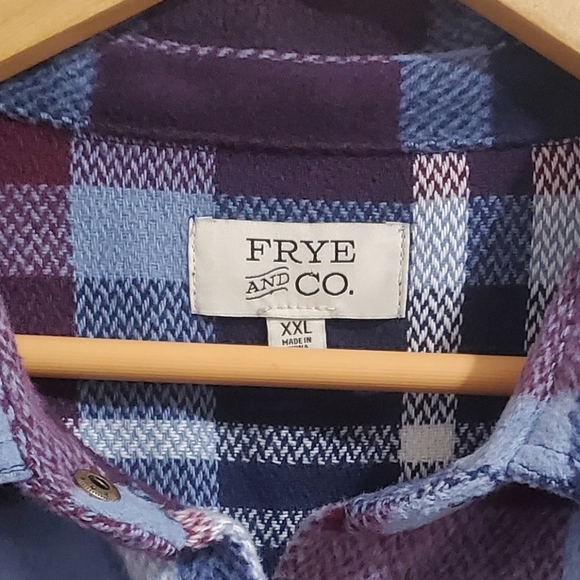 Frye Plaid Utility Shacket Jacket Button Front Pockets - Picture 15 of 15